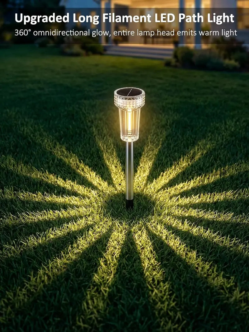 Outdoor Solar Pathway Lights with 360° Starburst Glow