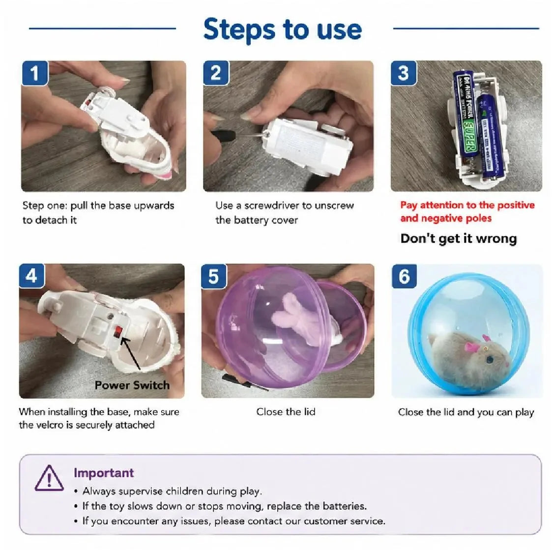 Pet-Friendly Auto-Rolling Ball with Mouse Hands- Play for Indoor
