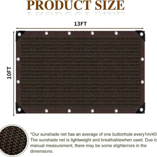 90% UV-Resistant Outdoor Shade Net with Grommets and Rope