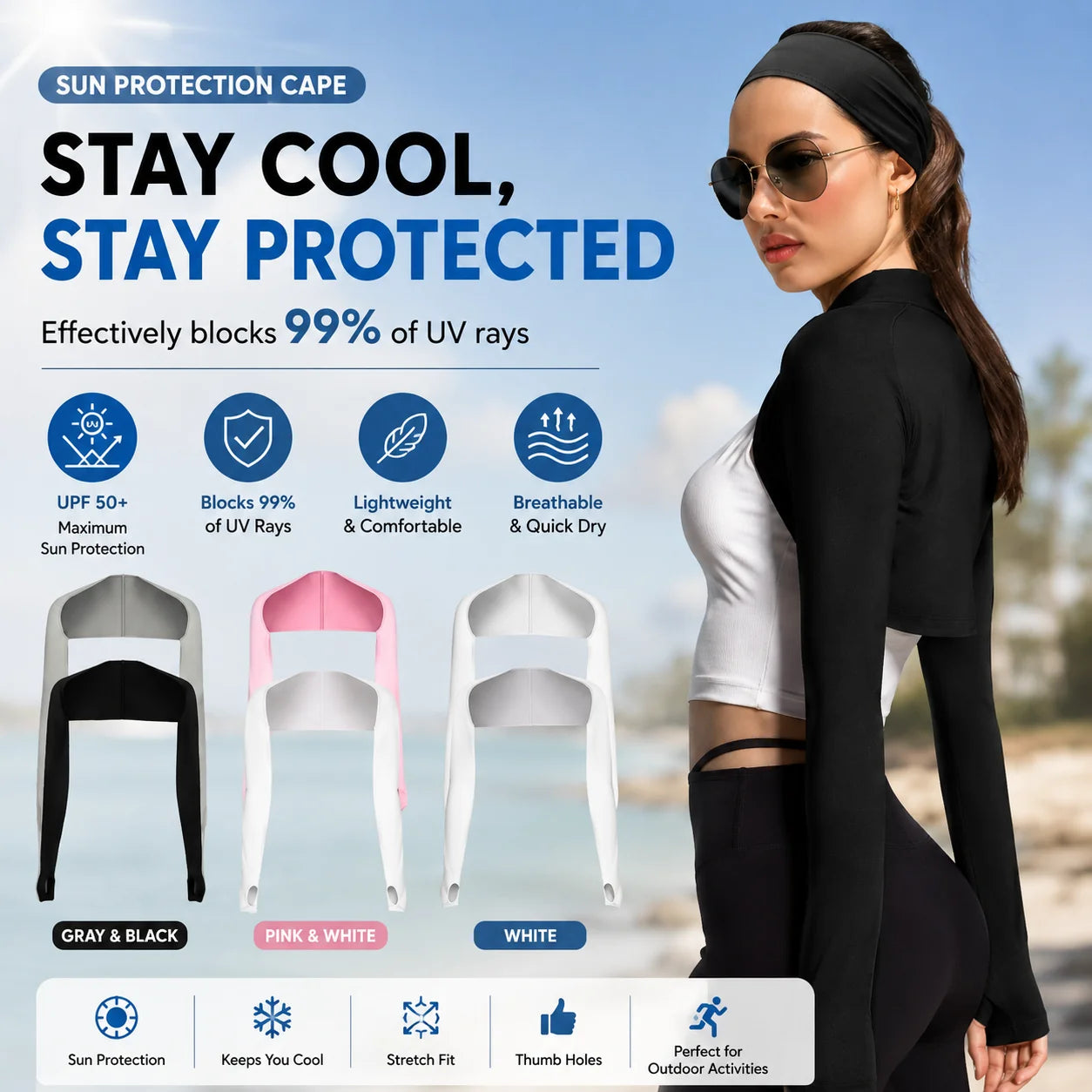 Purpose-Built Finger-hole UV-protective cooling