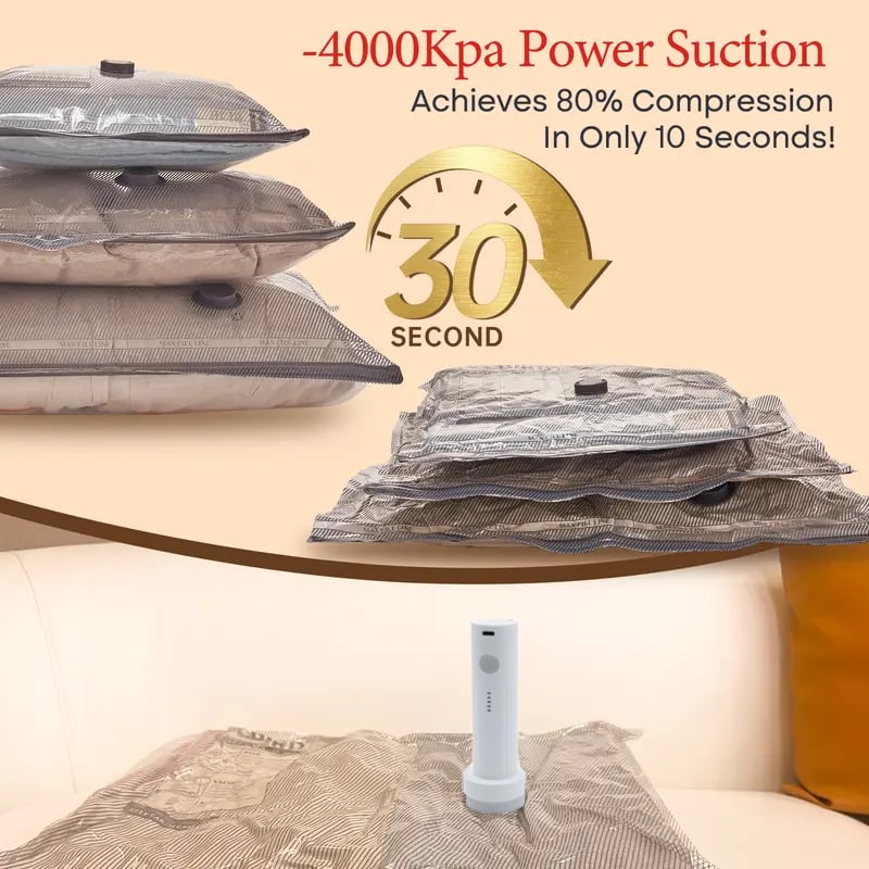 X7 Cordless Travel Vacuum Pump with Reusable Compression Bags
