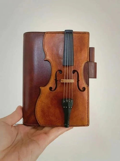 Purpose-Built Vintage Violin Leather Notebook - Retro Lined Journal