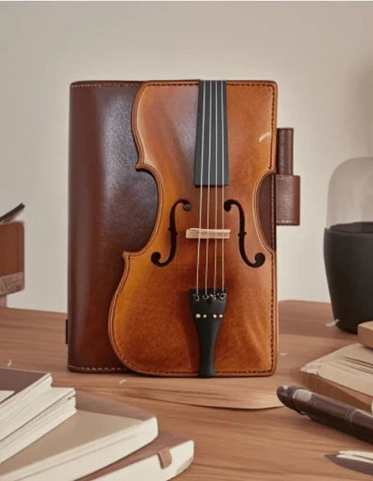 Purpose-Built Vintage Violin Leather Notebook - Retro Lined Journal