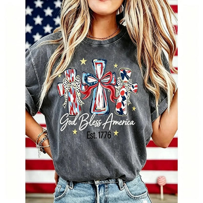 Comfort-Focused God Bless America Women – Gift Tee for Everyday Wear