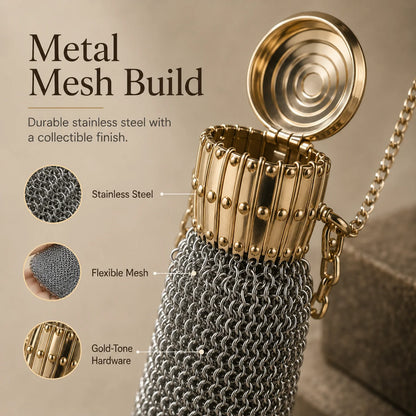 Purpose-Built Vintage-Inspired Metal Mesh Coin Purse – Expandable