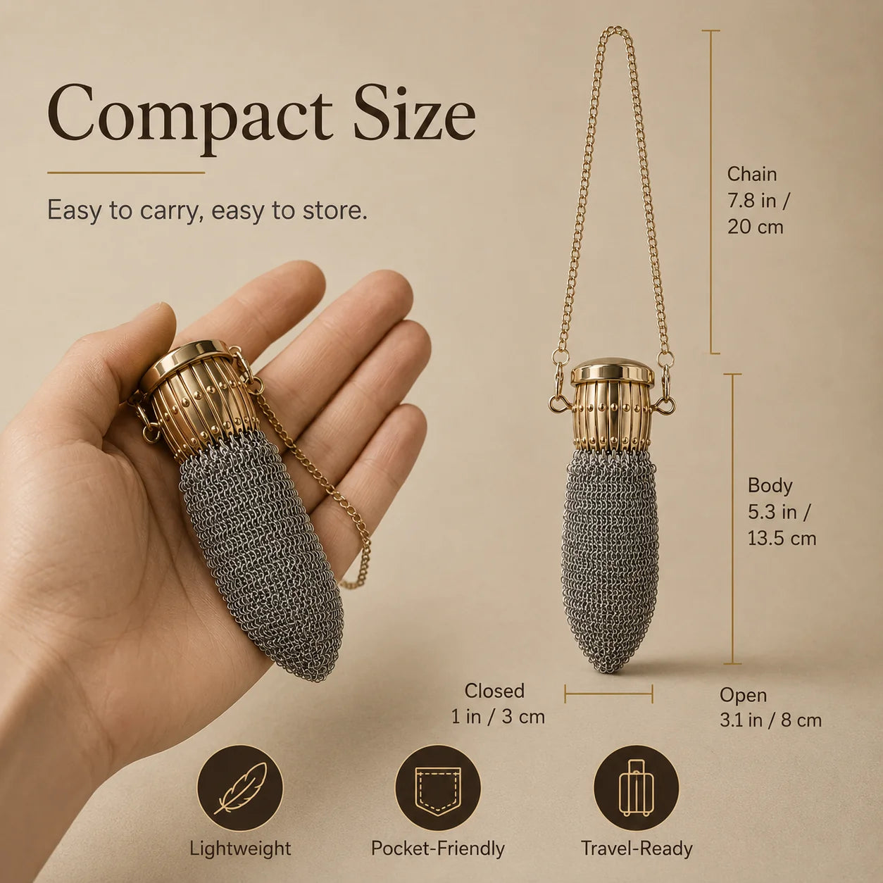 Purpose-Built Vintage-Inspired Metal Mesh Coin Purse – Expandable