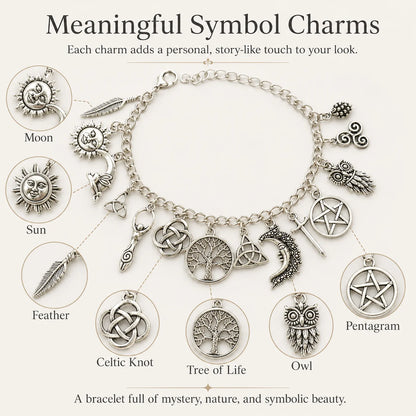 Distinctive Vintage Witchy Charm Bracelet – Celestial – Vintage Witchy
