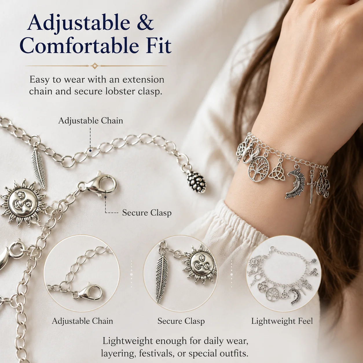 Distinctive Vintage Witchy Charm Bracelet – Celestial – Vintage Witchy