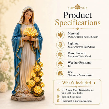 Outdoor Virgin Mary Garden Light for Garden Display