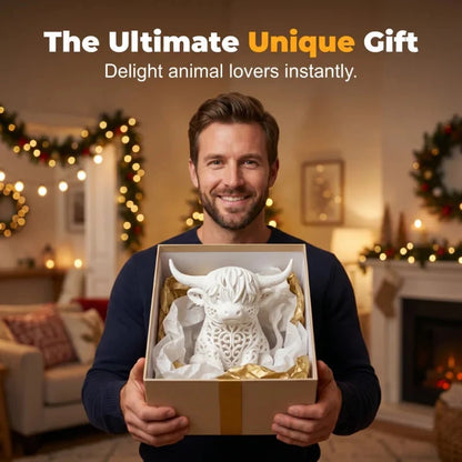 Decorative Warm Glow Highland Cow Table Lamp for Focused Lighting