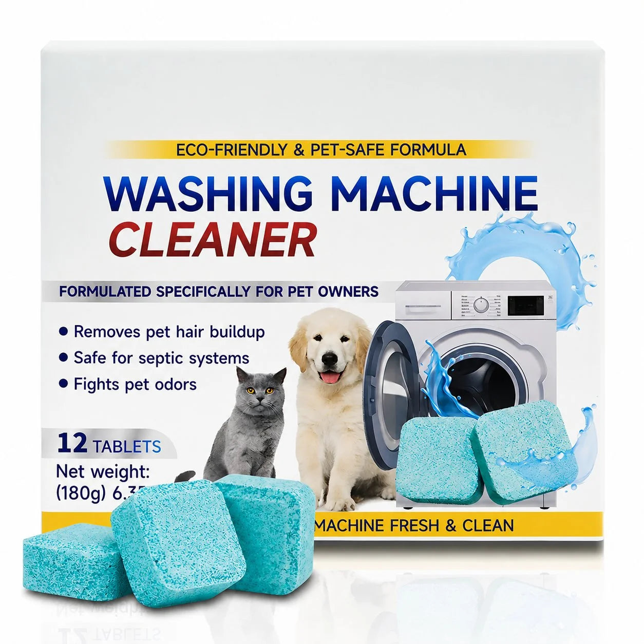 Easy-Care Washing Machine Cleaner Tablets 12 pack for Routine Upkeep