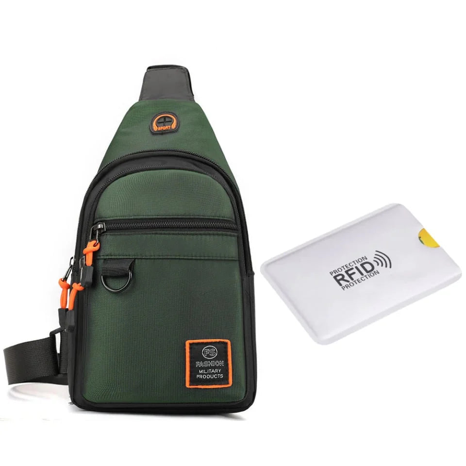 Space-Saving Waterproof Multi-pocket Crossbody Sling