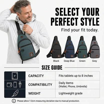 Space-Saving Waterproof Multi-pocket Crossbody Sling