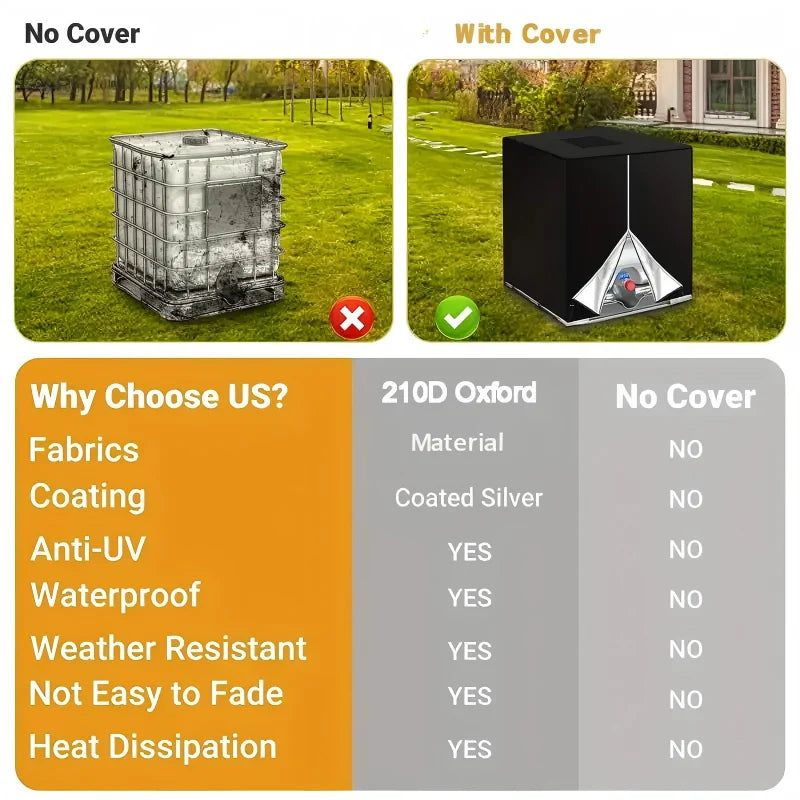 Purpose-Built Waterproof IBC Tote Cover – Heavy-Duty, UV-Blocking