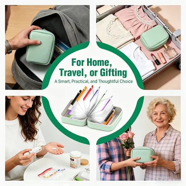 Space-Saving Waterproof Pill Pouch Set – Large Weekly Travel Medicine