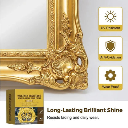 Weather-Resistant Water-Based Gold Paint for Indoor-Outdoor Details