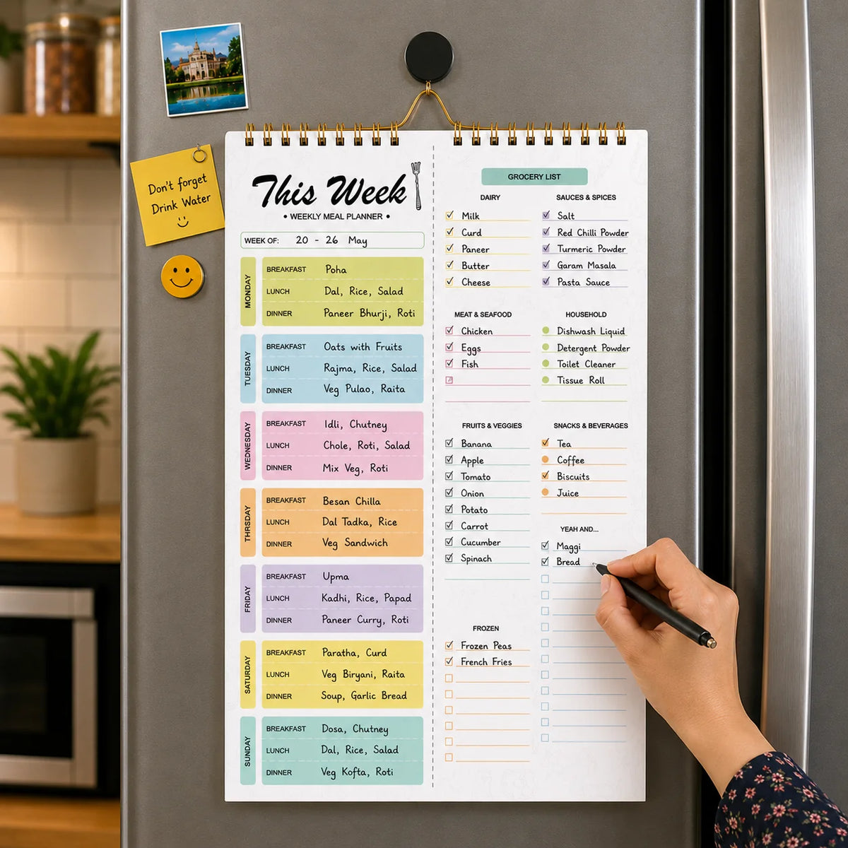 Easy-Use Weekly Food Planning Pad for Daily Kitchen Tasks
