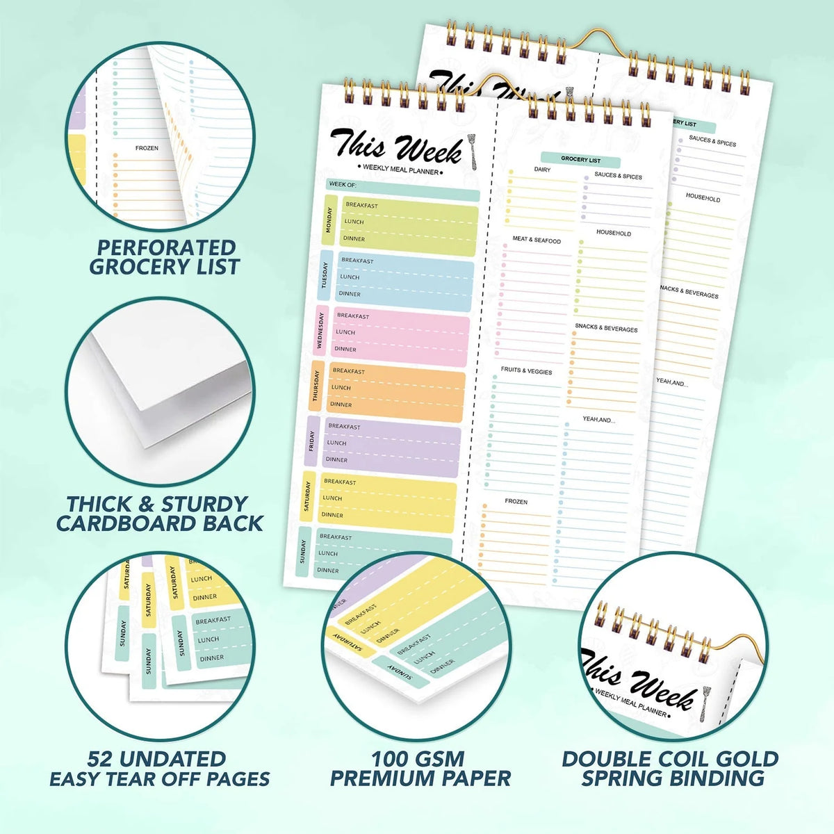 Easy-Use Weekly Food Planning Pad for Daily Kitchen Tasks