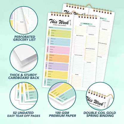 Easy-Use Weekly Food Planning Pad for Daily Kitchen Tasks