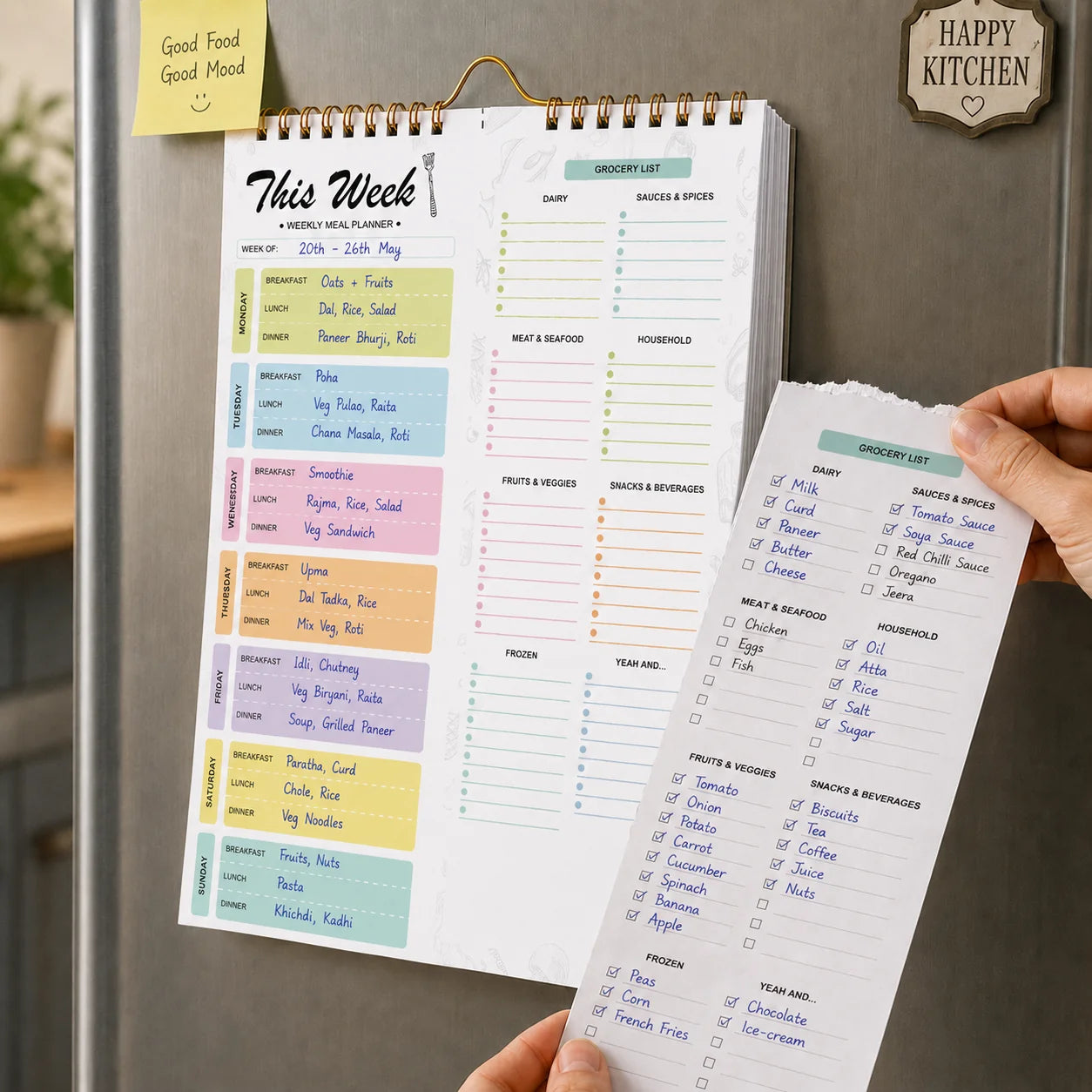 Easy-Use Weekly Food Planning Pad for Daily Kitchen Tasks