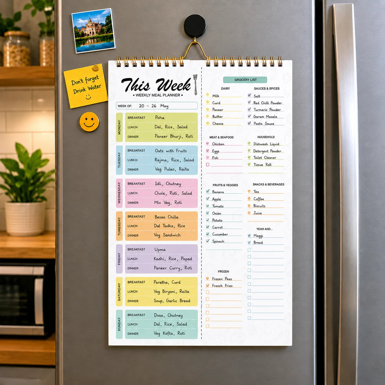 Easy-Use Weekly Food Planning Pad for Daily Kitchen Tasks