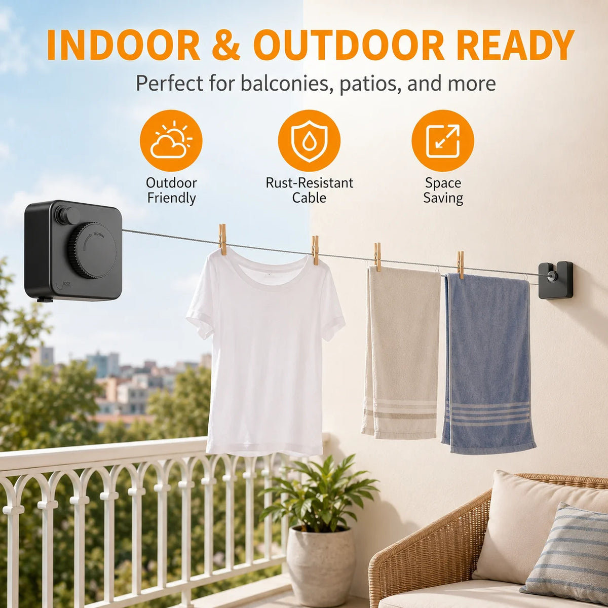 Purpose-Built Retractable Stainless Steel Clothesline – Dry More