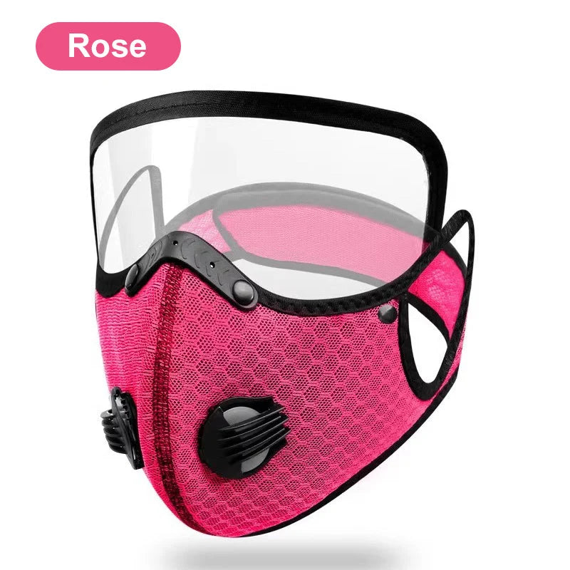 Windproof Motorcycle Face Mask and Anti-UV Goggles with 5-Layer Filter