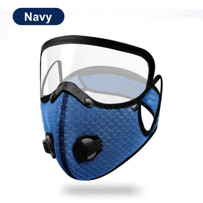 Windproof Motorcycle Face Mask and Anti-UV Goggles with 5-Layer Filter