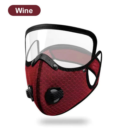 Windproof Motorcycle Face Mask and Anti-UV Goggles with 5-Layer Filter