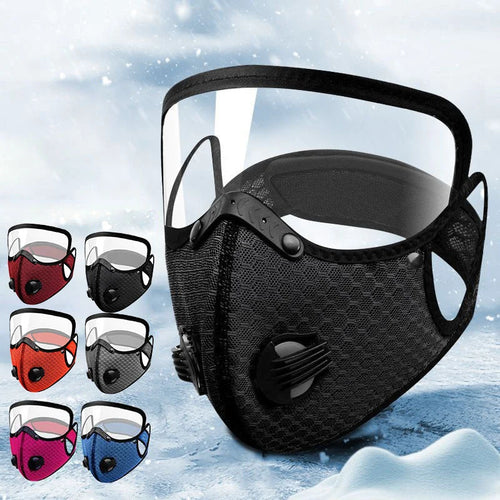 Windproof Motorcycle Face Mask and Anti-UV Goggles with 5-Layer Filter