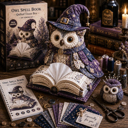 Hands-On Wise Owl Quilted Tissue Box DIY Sewing Kit for Creative Play