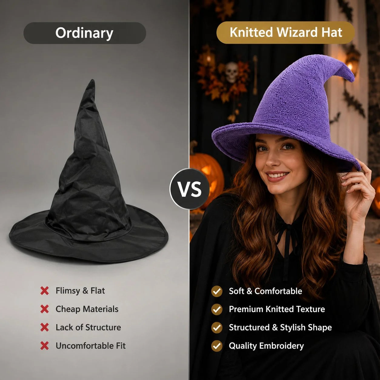 Distinctive Knitted Wizard Hat - Cozy Fantasy Costume