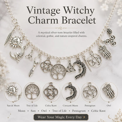 Distinctive Vintage Witchy Charm Bracelet for Everyday Wear