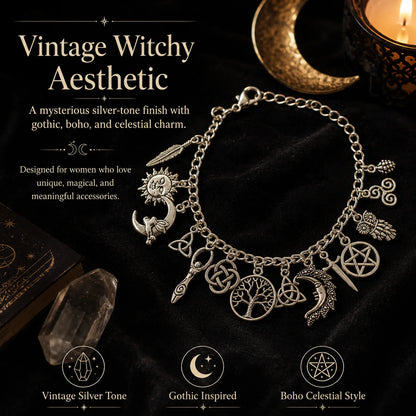 Distinctive Vintage Witchy Charm Bracelet for Everyday Wear