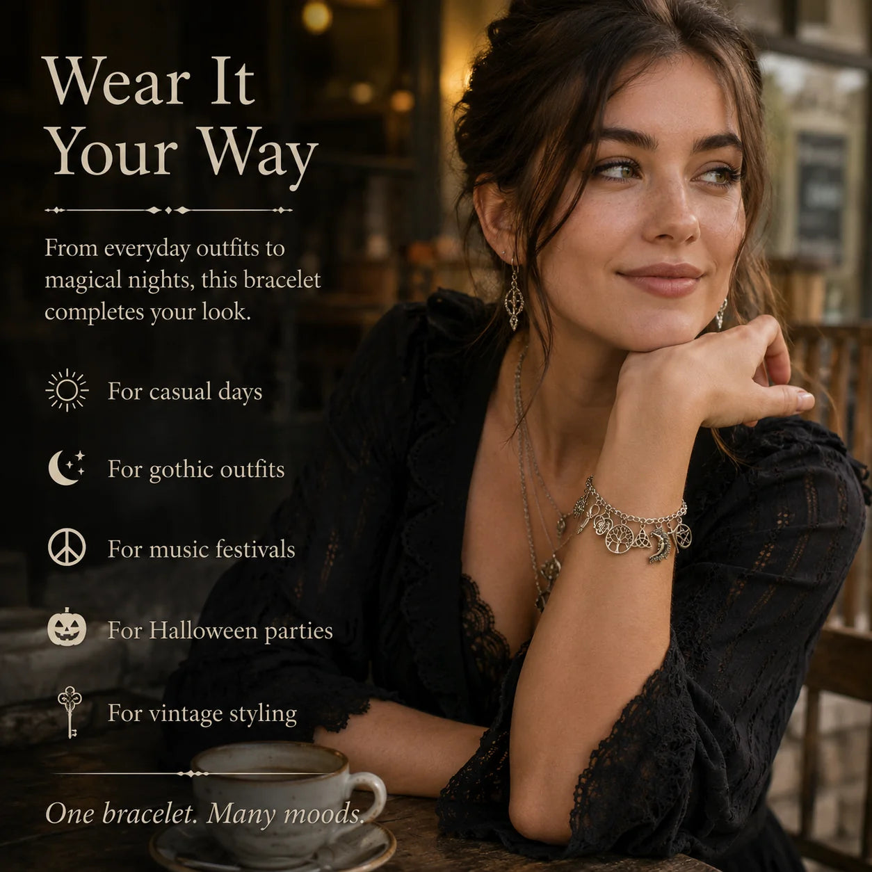 Distinctive Vintage Witchy Charm Bracelet for Everyday Wear