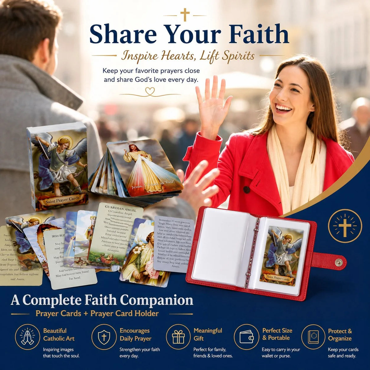 Vehicle-Ready Catholic Faux – Snap Closure for Practical Car Use