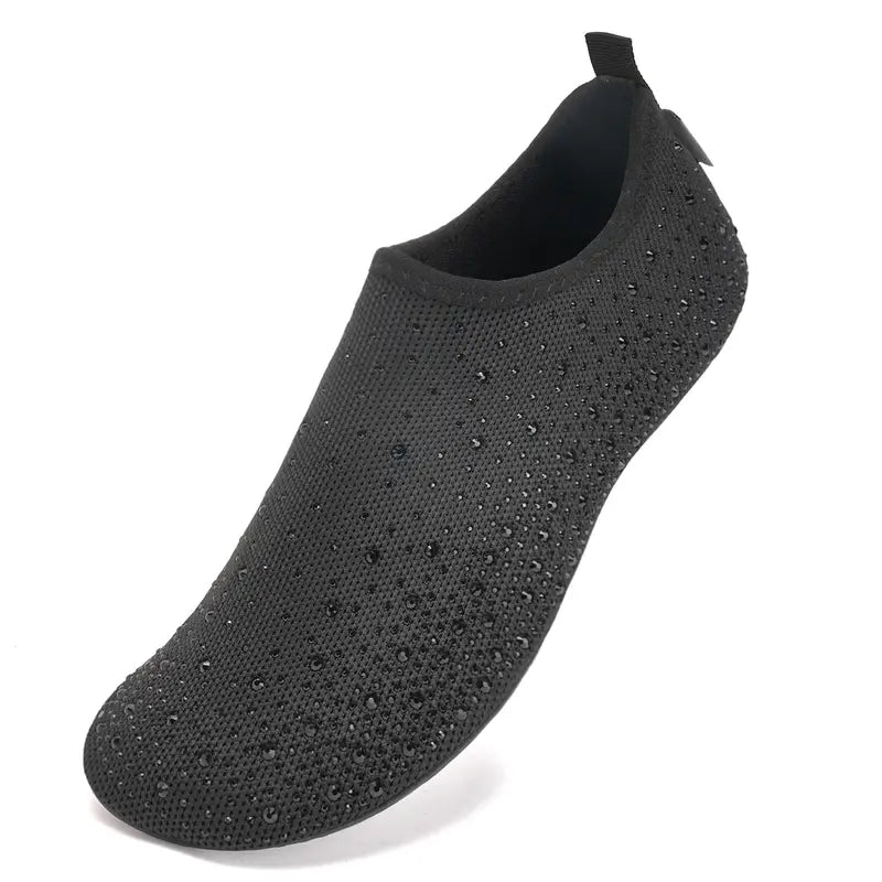 Women's Sparkly Barefoot Aqua Socks with Anti-Slip TPR Soles
