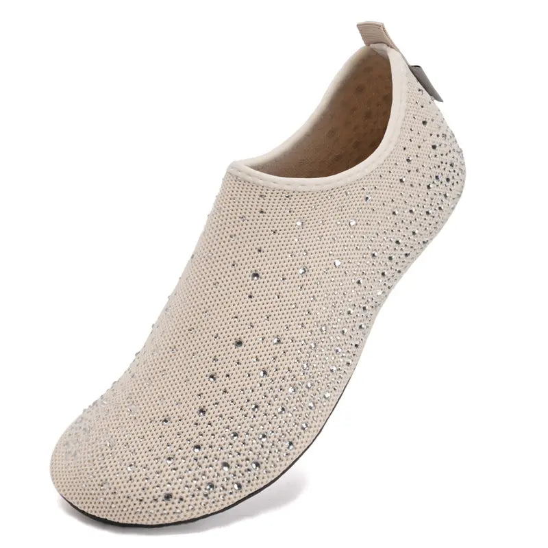 Women's Sparkly Barefoot Aqua Socks with Anti-Slip TPR Soles