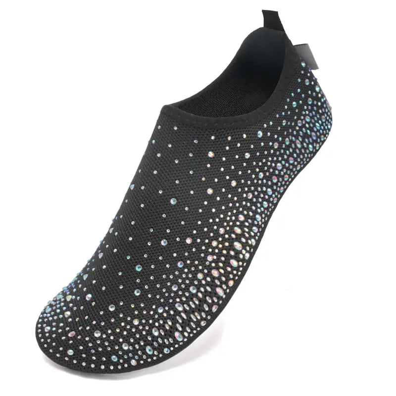 Women's Sparkly Barefoot Aqua Socks with Anti-Slip TPR Soles
