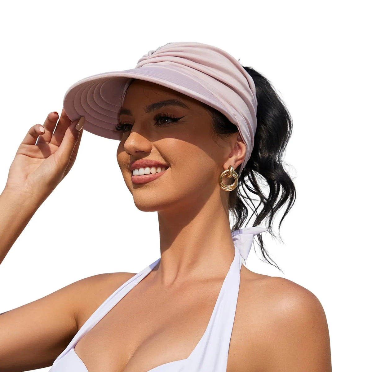 Chic UPF 50+ Ponytail Sun Visor