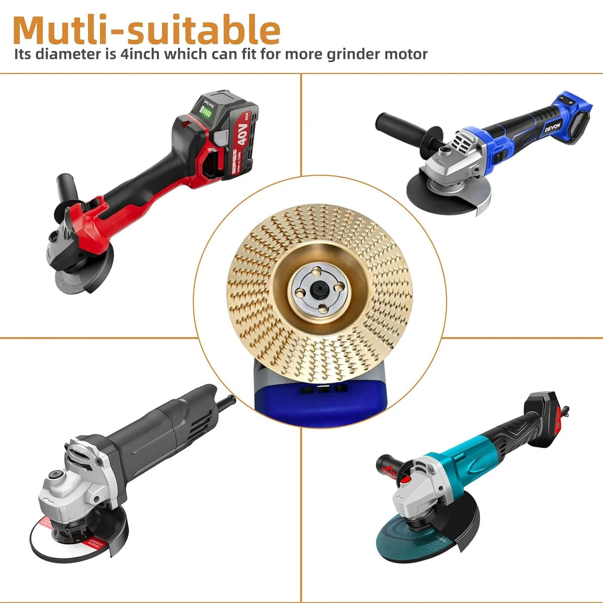 Versatile Wood Carving Disc Set for Angle Grinders