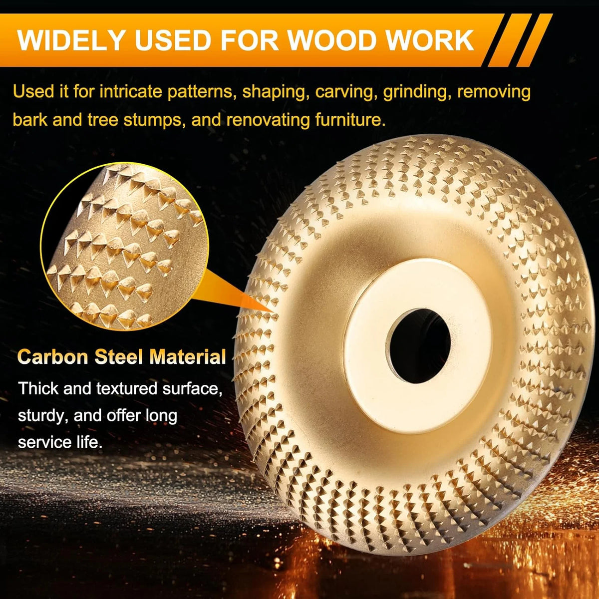 Versatile Wood Carving Disc Set for Angle Grinders
