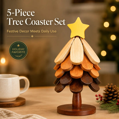 Workshop-Ready 2-in-1 Wooden Tree Trivet – Festive Table