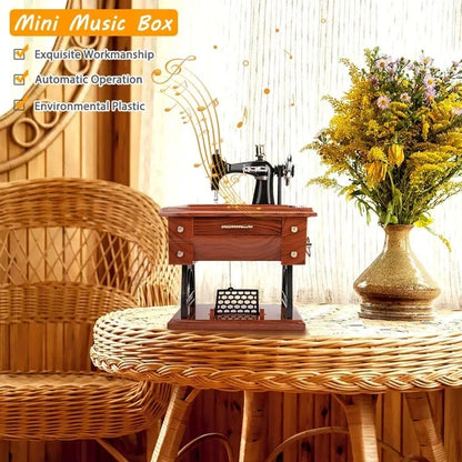 Purpose-Built Wooden Mini Sewing Machine Music Box for Everyday Use
