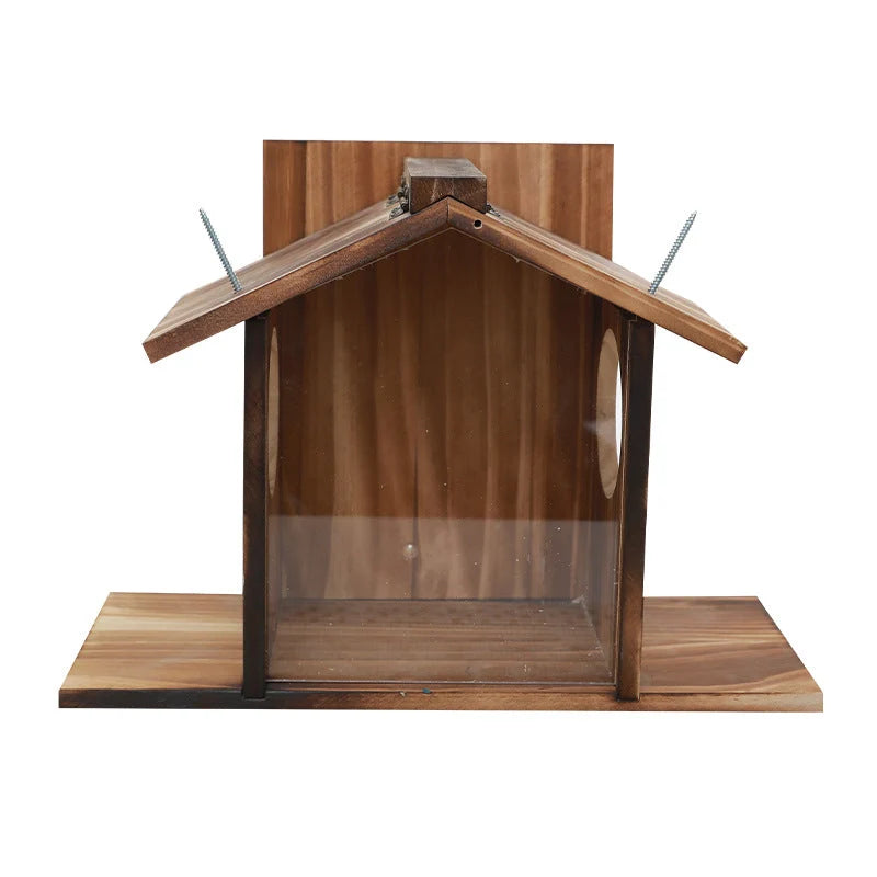 Purpose-Built Wooden Squirrel Feeder for Everyday Use