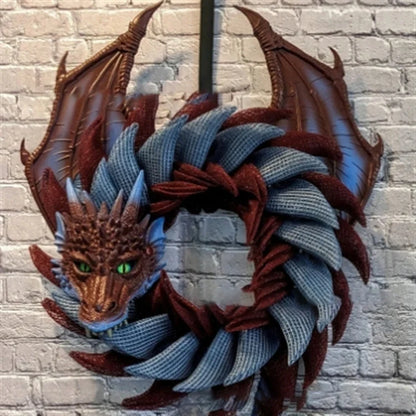 Task-Ready Gothic Dragon Wreath Front Door Decor for Home Upkeep