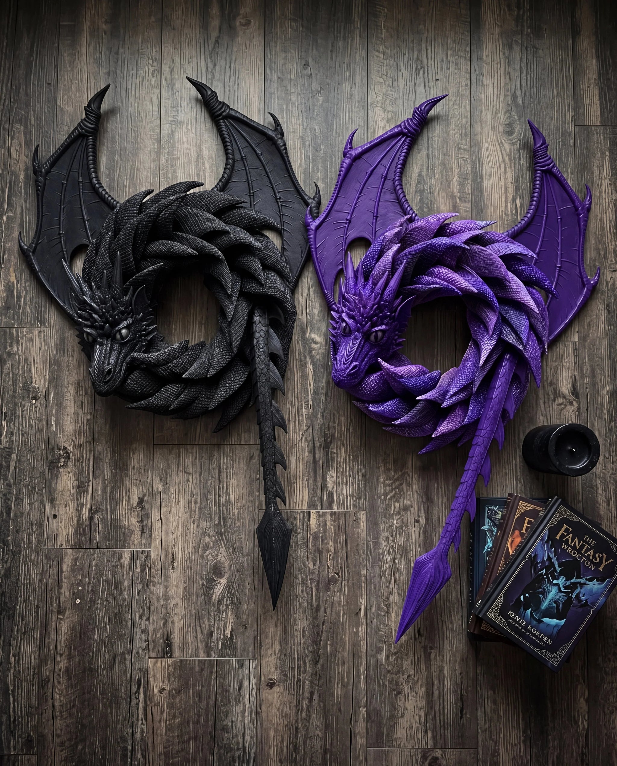 Task-Ready Gothic Dragon Wreath Front Door Decor for Home Upkeep