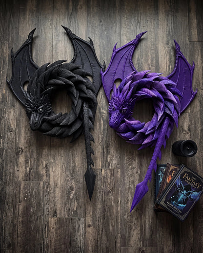 Task-Ready Gothic Dragon Wreath Front Door Decor for Home Upkeep