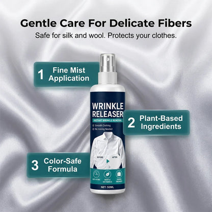 Purpose-Built Instant wrinkle release – no iron, travel-ready