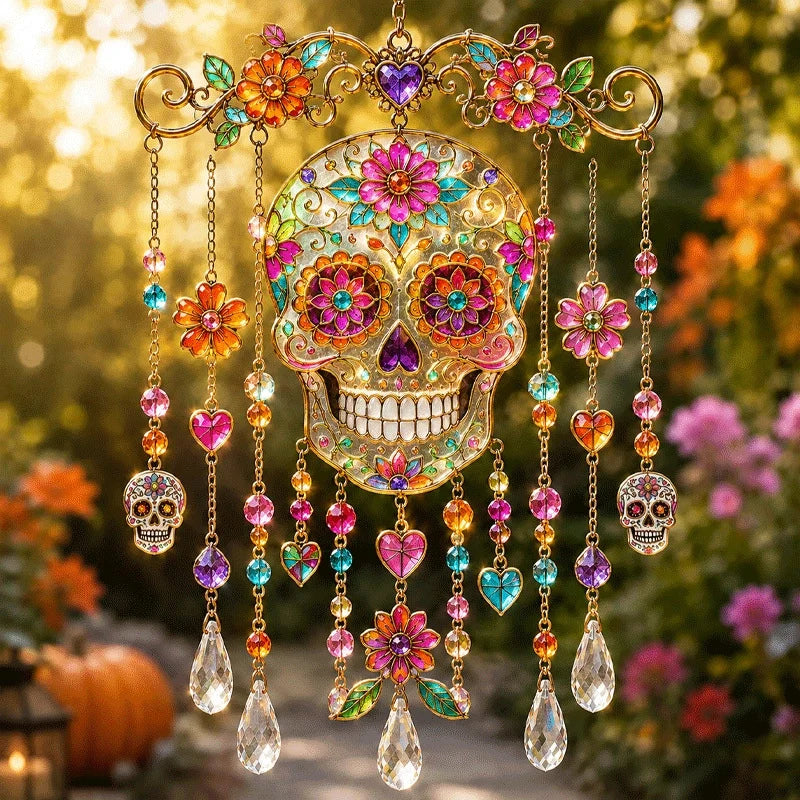 Outdoor Glass Suncatcher Wind Chime for Garden Display